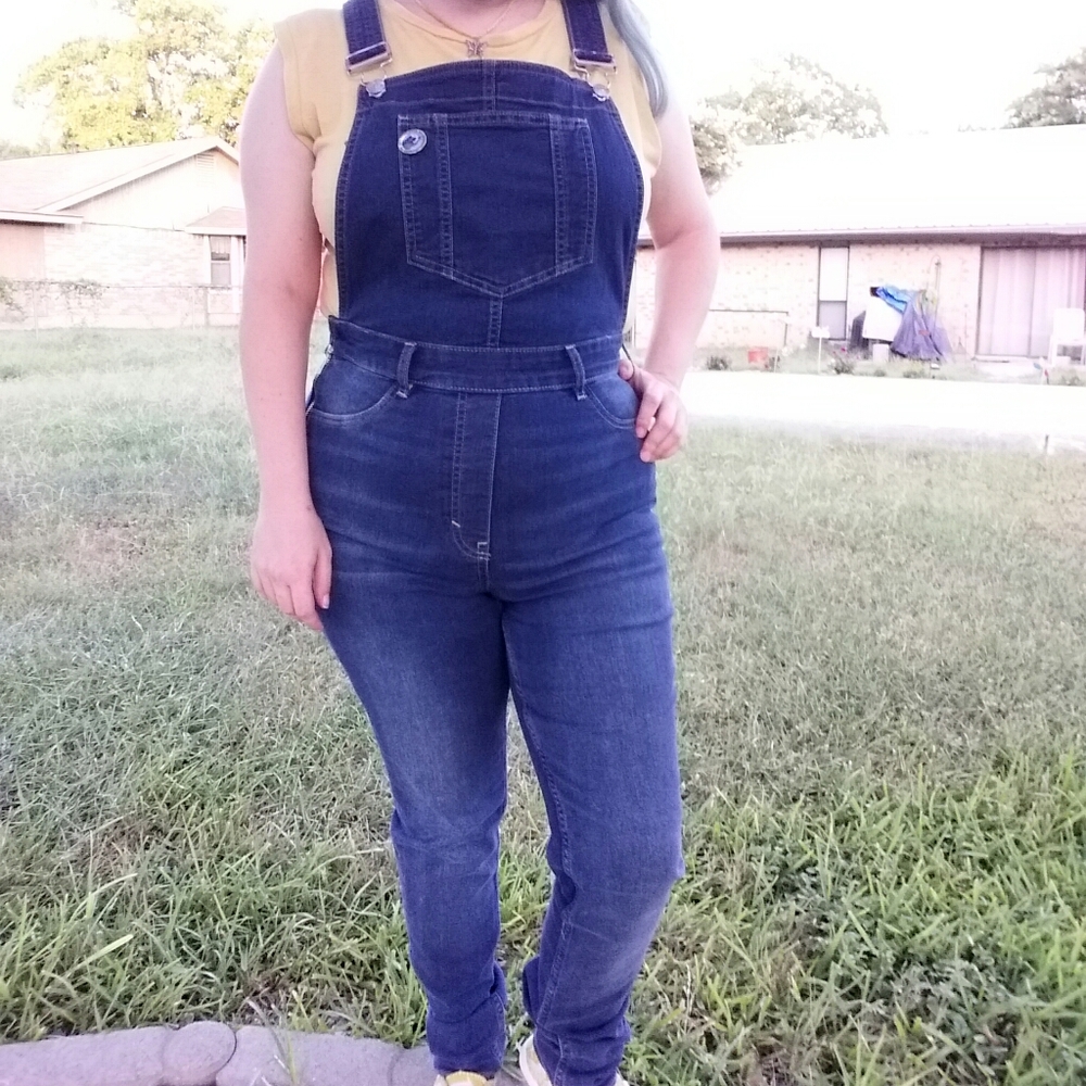 H&M Darkwash Skinny Overalls